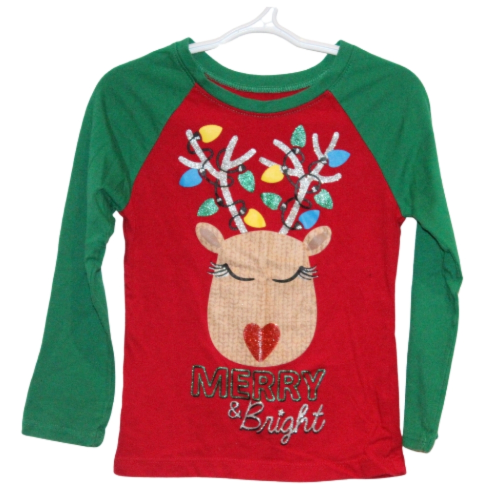 3/$20 🏷 Holiday Time Reindeer Christmas Shirt Size 4/5